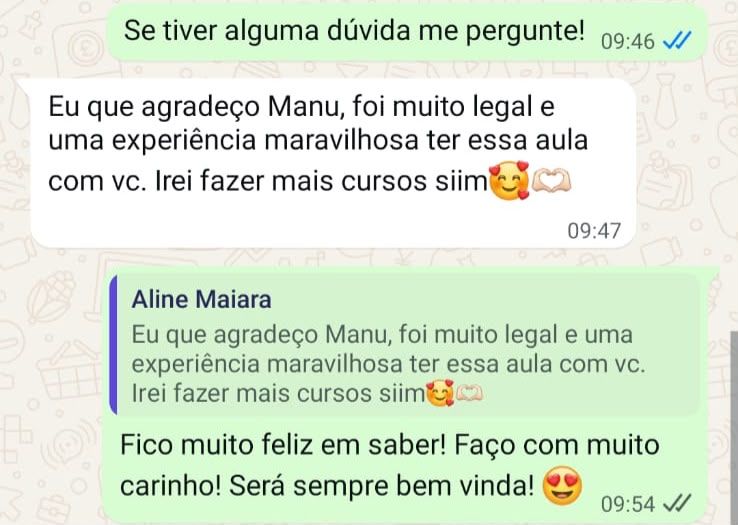 Depoimento de aluna sobre aula de cookies da Manu Rosa