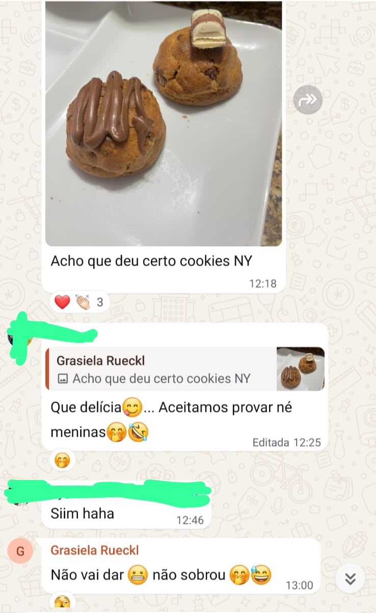 Depoimento de aluna sobre aula de cookies da Manu Rosa